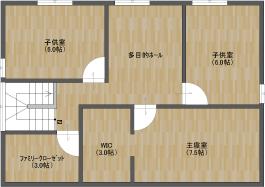 35坪・3LDK・1670万円プラン・2階平面図